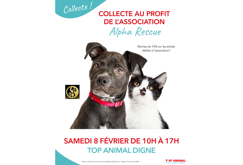 COLLECTE AU PROFIT DE L'ASSOCIATION ALPHA RESCUE